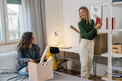 2 girls in a student accommodation 