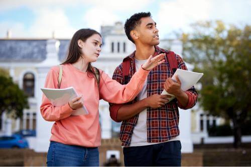 Two students in an open day 