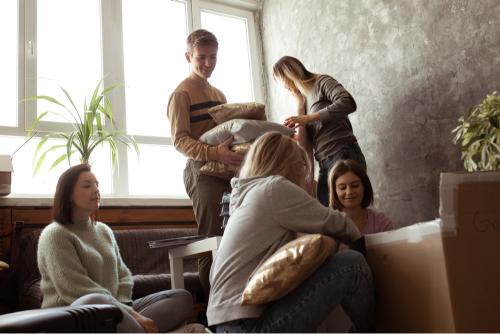 A group of students in a student accommodation 