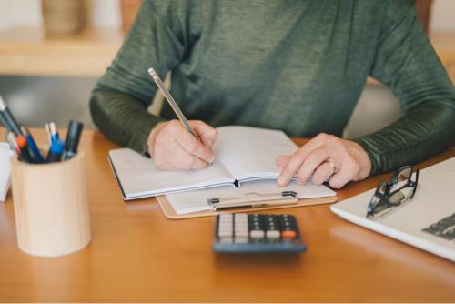 Girl doing a student budget 