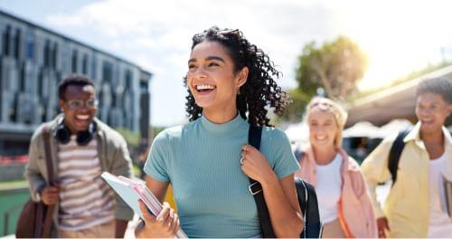 Students happy on campus 