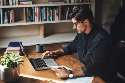 Person working on laptop 