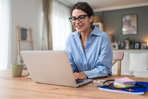 Girl using her laptop