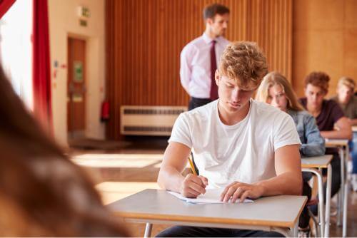 Person resitting an exam